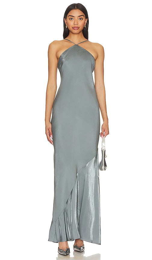 RUMER Illusion X Gown in Grey - Robe RUMER Illusion X en gris - RUMER Illusion X 灰色礼服 - RUMER Illusion X Kleid in Grau - RUMER Illusion X 가운 그레이 색상 - Abito RUMER Illusion X in grigio