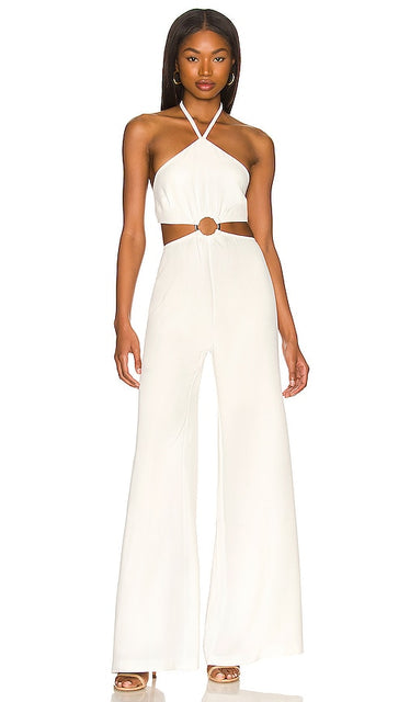 RUMER Kenya Jumpsuit in White - Combinaison RUMER Kenya en blanc - RUMER Kenya 白色连身裤 - RUMER Kenya Jumpsuit in Weiß - RUMER 케냐 점프수트 화이트 색상 - Tuta RUMER Kenya in bianco