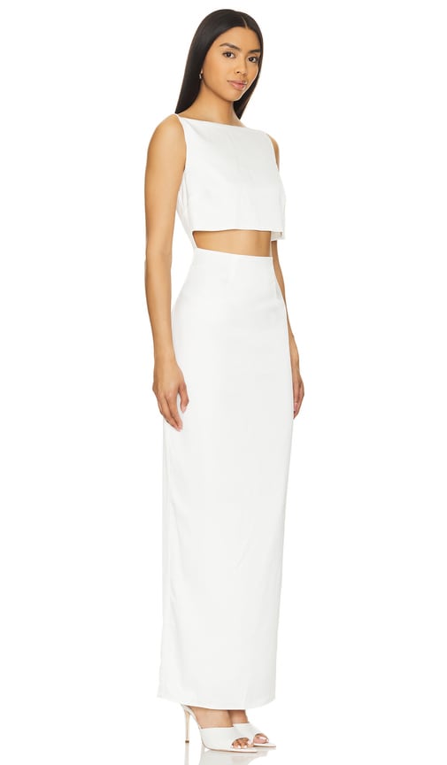 RUMER Oracle Boatneck Gown in White