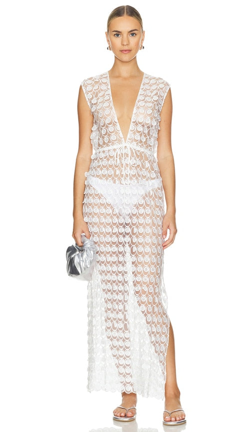 RUMER Riva Kaftan in White