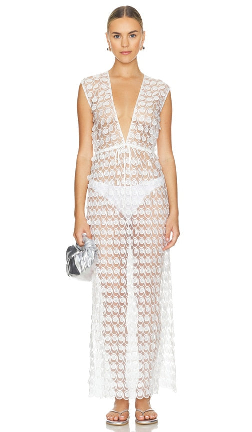 RUMER Riva Kaftan in White
