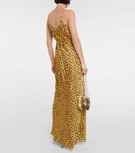 Rabanne Chain-detail leopard-print satin slip dress