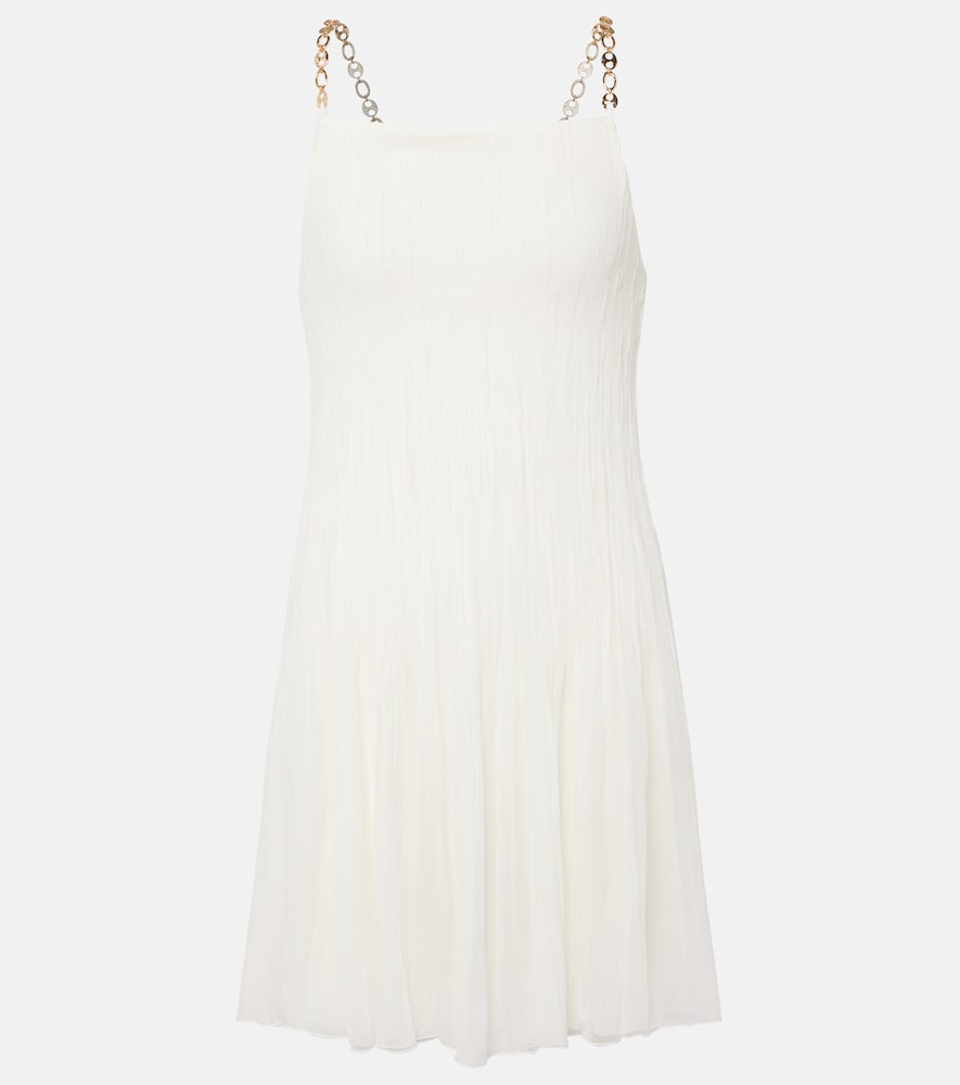 Rabanne Chain-detail pleated silk-blend minidress. Rabanne 链条细节褶裥真丝混纺迷你连衣裙