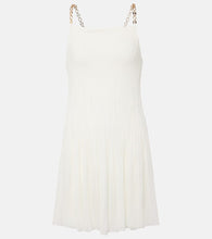 Rabanne Chain-detail pleated silk-blend minidress. Rabanne 链条细节褶裥真丝混纺迷你连衣裙