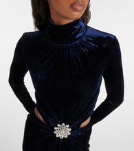 Rabanne Crystal-embellished velvet maxi dress