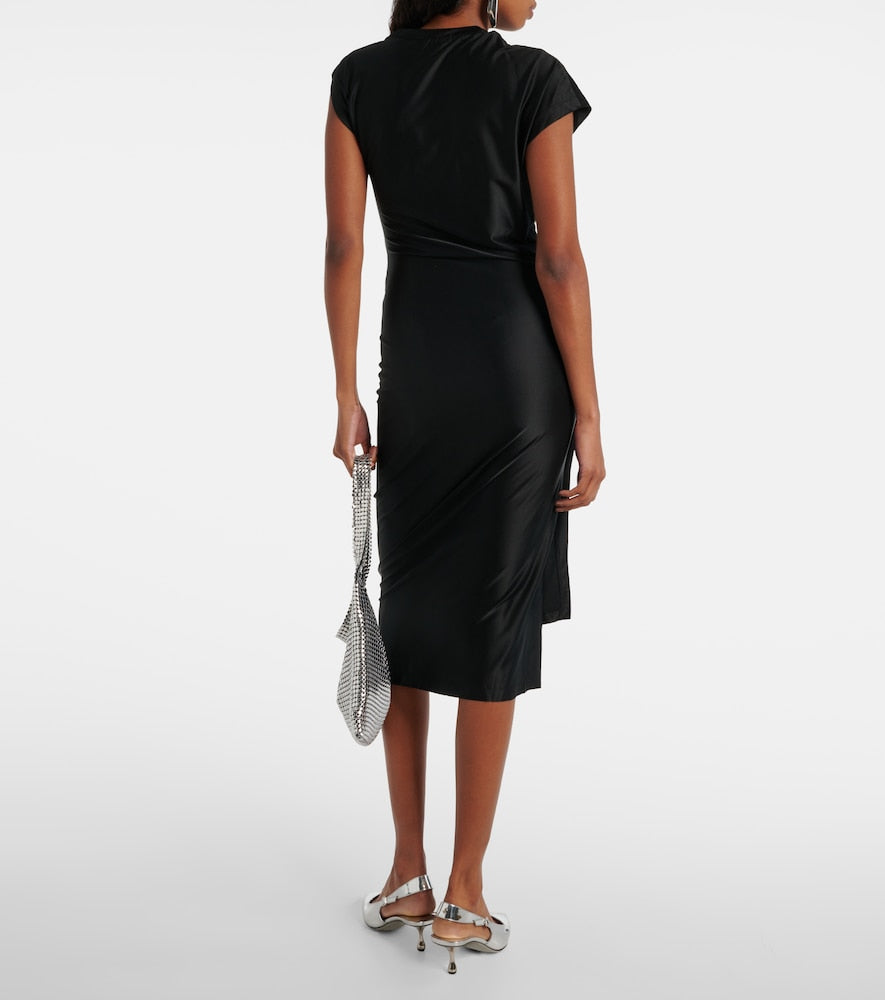 Rabanne Draped jersey midi dress