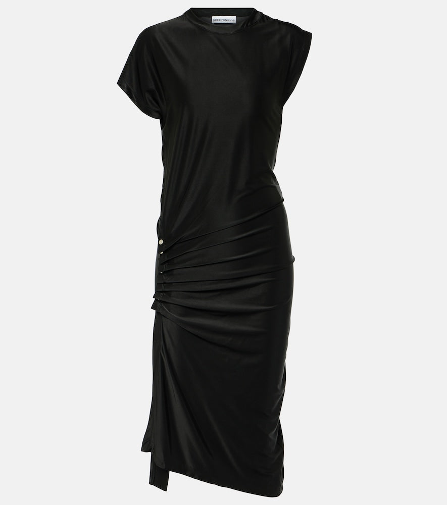 Rabanne Draped jersey midi dress. Rabanne 垂褶针织中长连衣裙