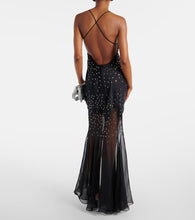 Rabanne Embellished chiffon maxi dress