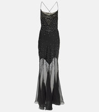 Rabanne Embellished chiffon maxi dress