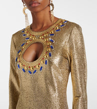 Rabanne Embellished cutout Lamé gown