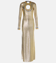Rabanne Embellished cutout Lamé gown