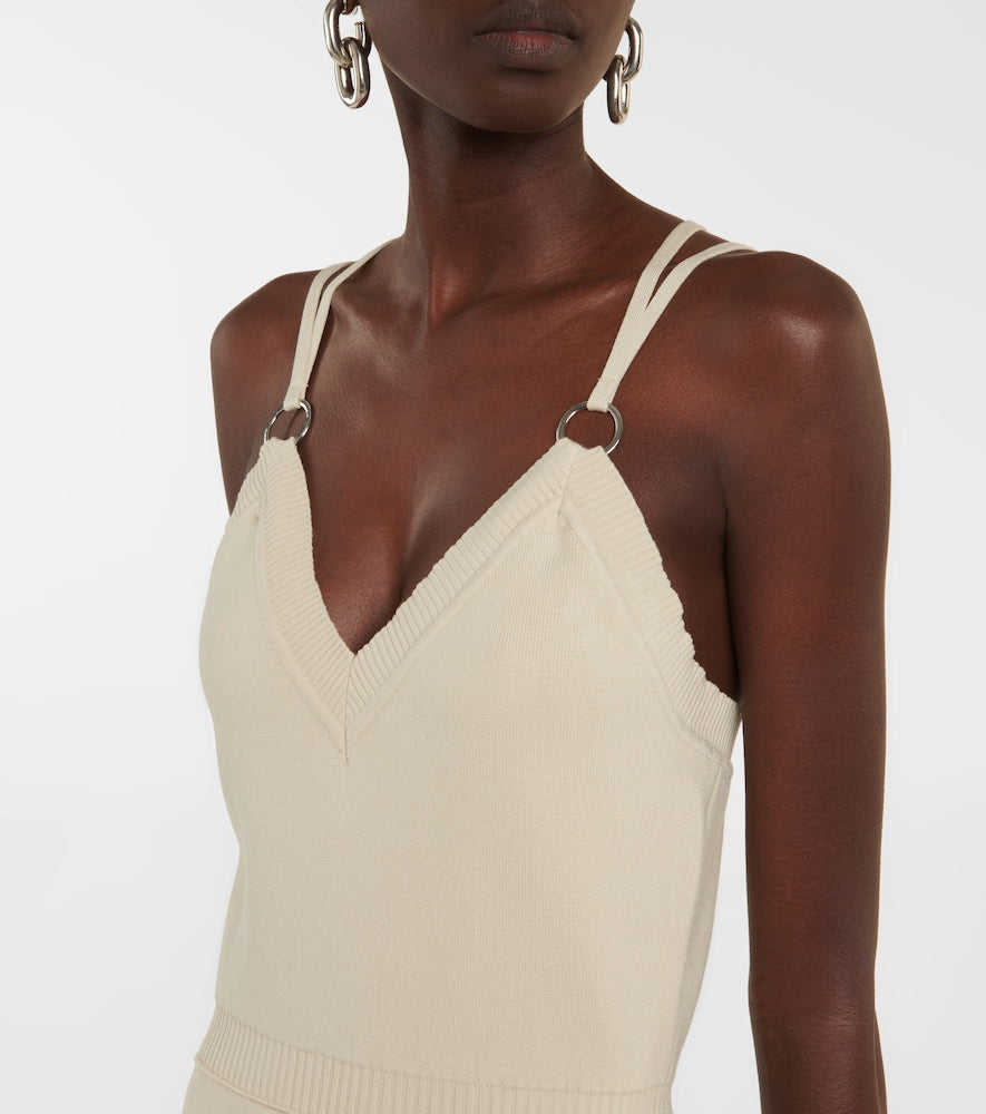 Rabanne Embellished knit midi dress