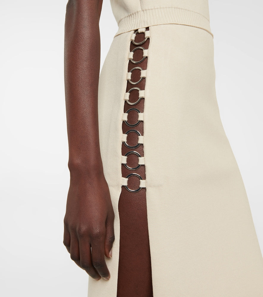 Rabanne Embellished knit midi dress