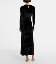 Rabanne Embellished ruched velvet midi dress