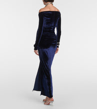 Rabanne Embellished velvet maxi skirt