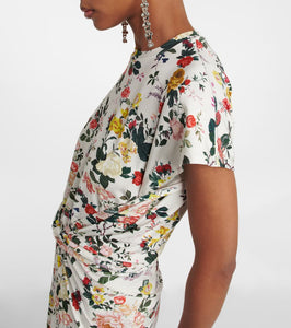 Rabanne Floral jersey midi dress
