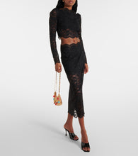 Rabanne Floral lace midi skirt