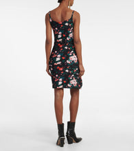 Rabanne Floral ruched jersey minidress