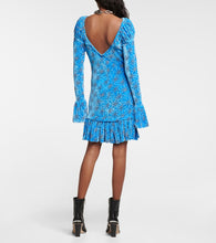 Rabanne Floral velvet minidress