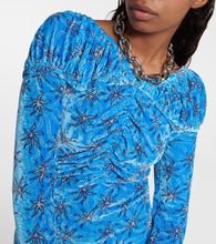 Rabanne Floral velvet minidress