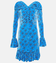 Rabanne Floral velvet minidress. Rabanne 花卉天鹅绒迷你连衣裙