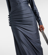 Rabanne Gathered jersey midi skirt