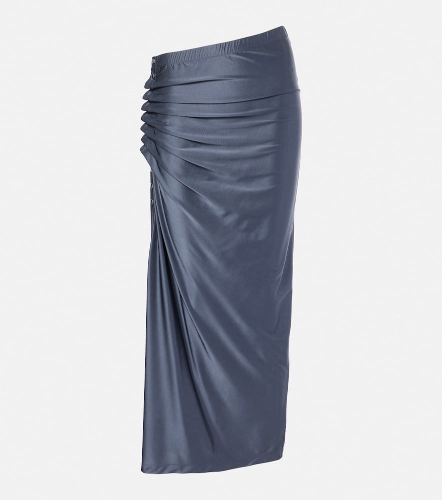 Rabanne Gathered jersey midi skirt - Rabanne 褶皱针织中长裙