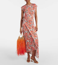 Rabanne Gathered paisley jersey midi dress