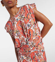 Rabanne Gathered paisley jersey midi dress