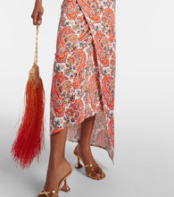 Rabanne Gathered paisley jersey midi dress