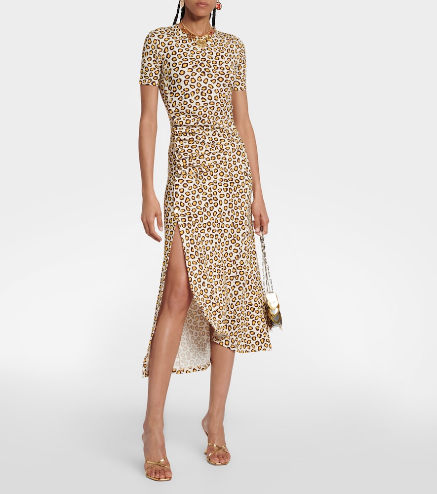 Rabanne Leopard-print jersey midi dress
