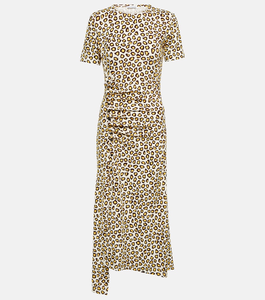 Rabanne Leopard-print jersey midi dress. Rabanne 豹纹针织中长连衣裙