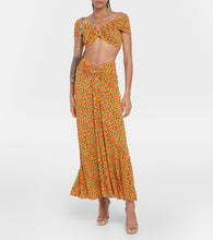 Rabanne Low-rise printed jersey maxi skirt