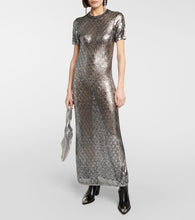 Rabanne Metallic knit maxi dress