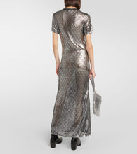 Rabanne Metallic knit maxi dress