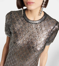 Rabanne Metallic knit maxi dress