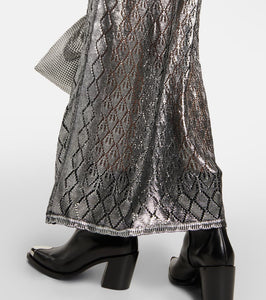 Rabanne Metallic knit maxi dress