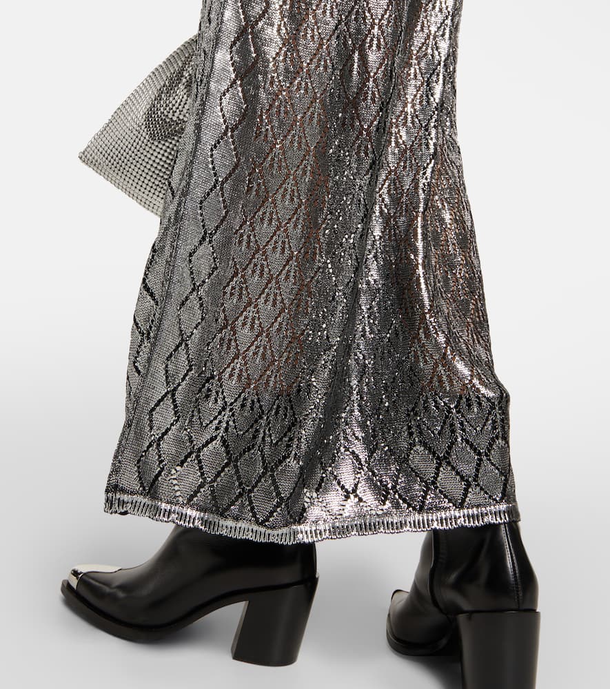 Rabanne Metallic knit maxi dress