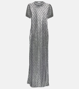 Rabanne Metallic knit maxi dress