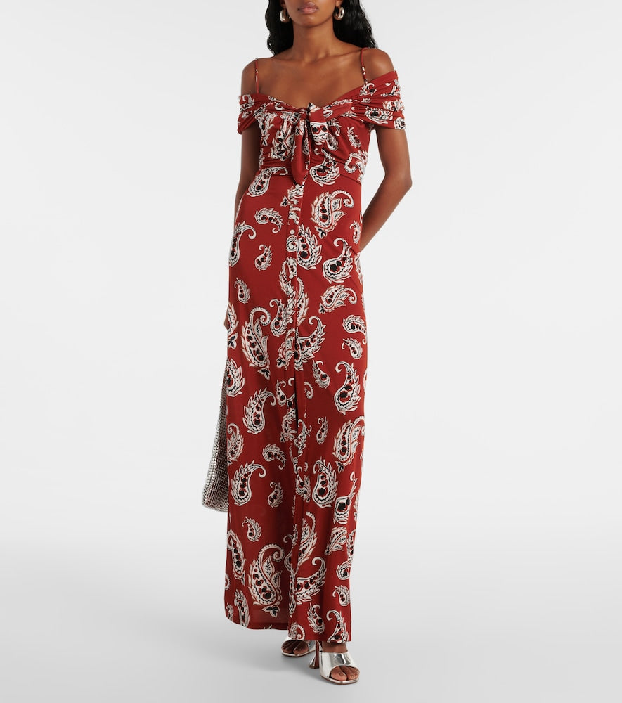 Rabanne Paisley jersey long dress