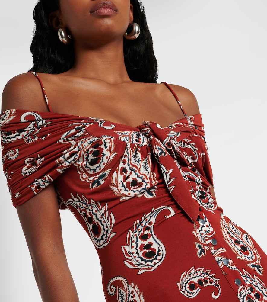 Rabanne Paisley jersey long dress