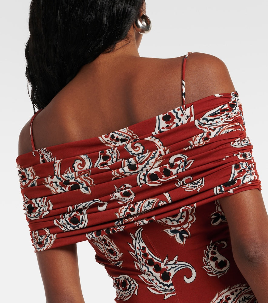 Rabanne Paisley jersey long dress