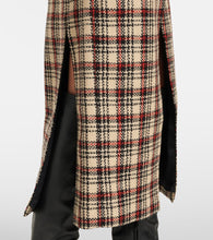 Rabanne Plaid wool and cotton midi skirt