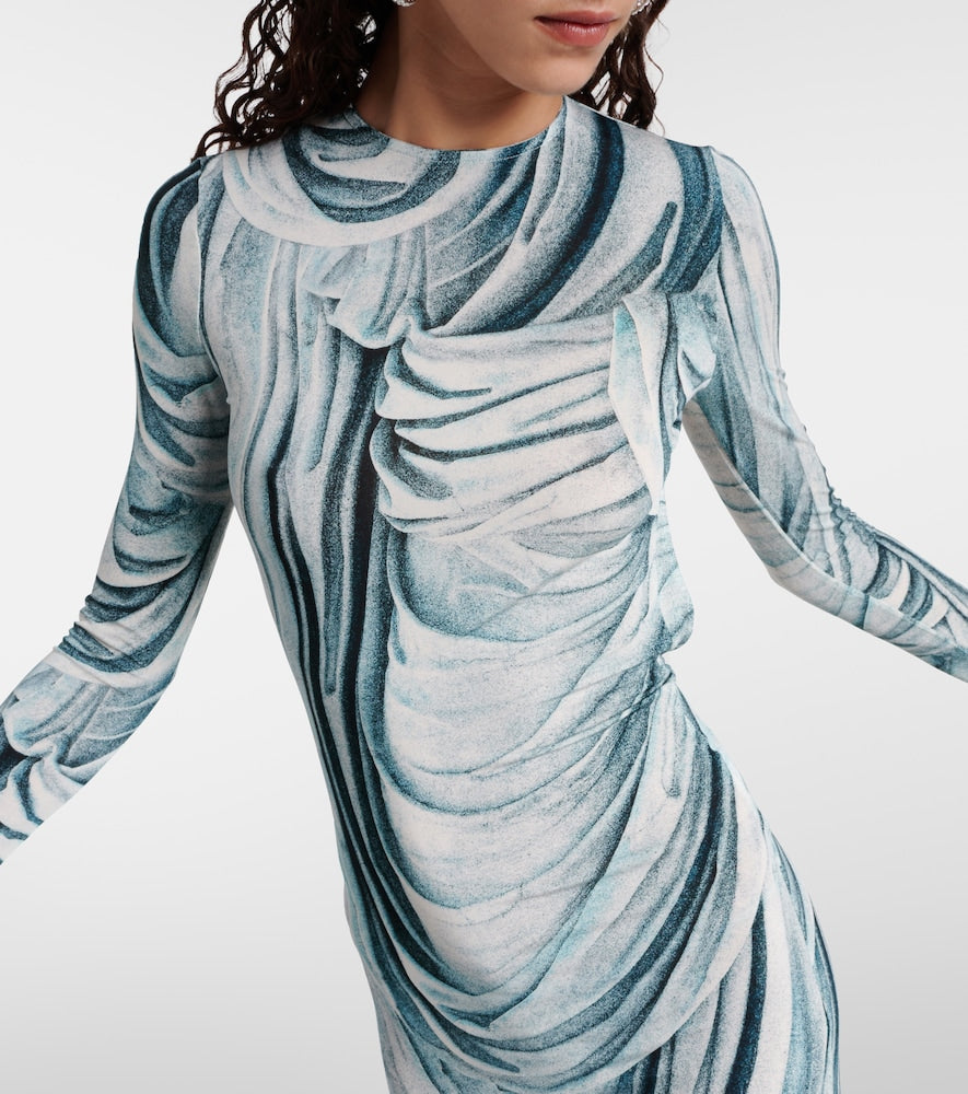Rabanne Printed jersey maxi dress