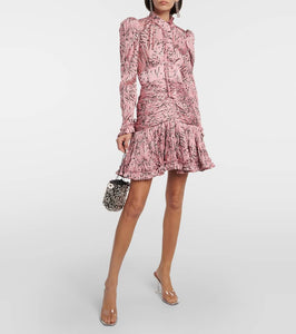 Rabanne Printed ruched minidress