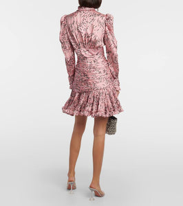 Rabanne Printed ruched minidress