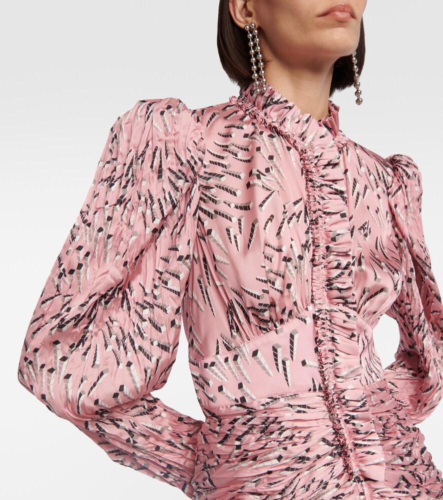 Rabanne Printed ruched minidress