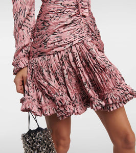 Rabanne Printed ruched minidress