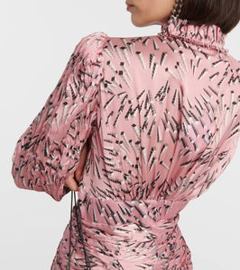 Rabanne Printed ruched minidress
