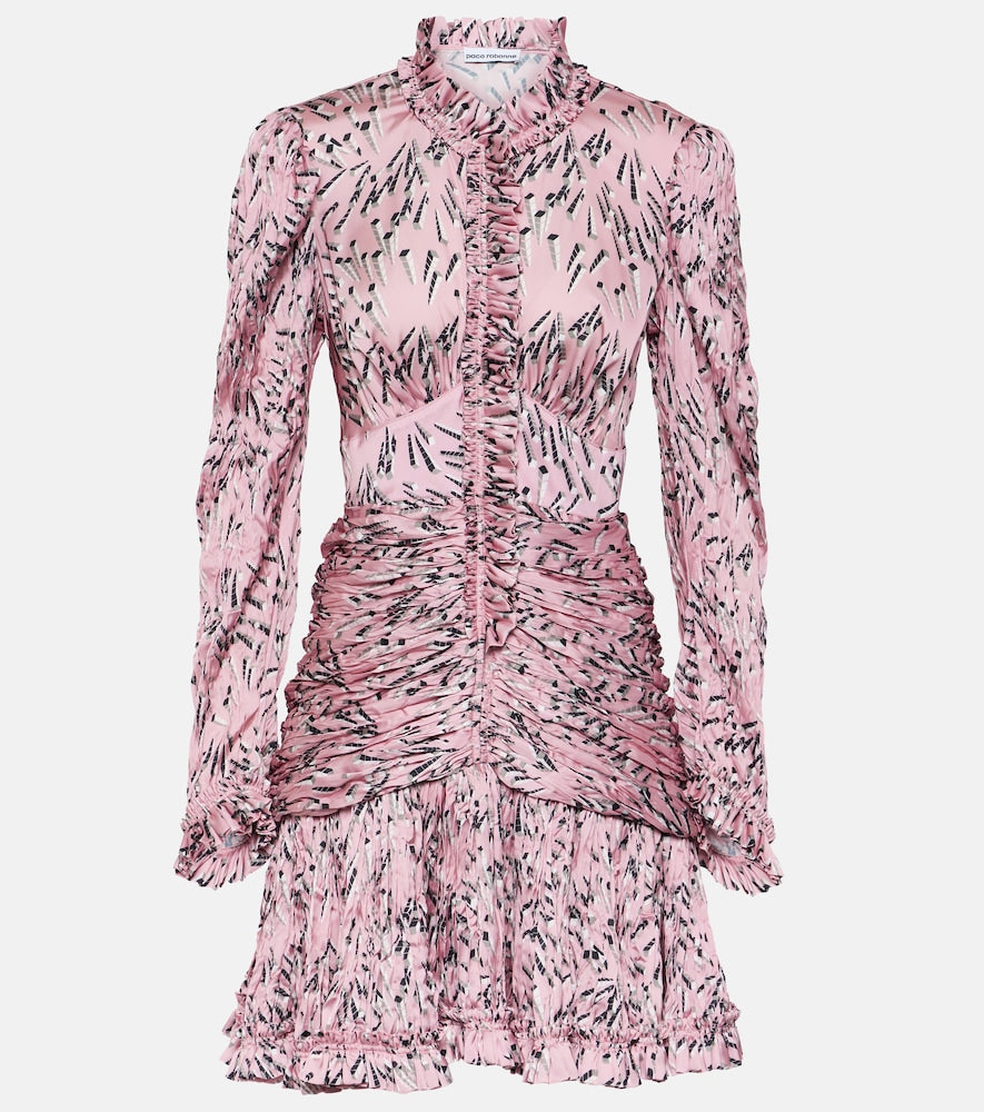 Rabanne Printed ruched minidress. Rabanne 印花褶皱迷你连衣裙